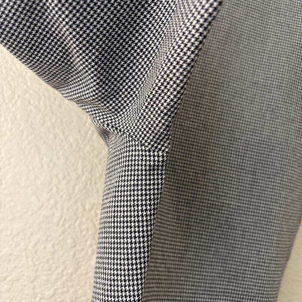 LOFT Womens High Waist Skinny Houndstooth Pants Black White Check Career, Sz 10 - Picture 3 of 15